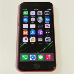 Apple: iPhone 8 64GB - (Product Red) (Unlocked) with film screen protector